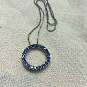 Genuine sapphire circle necklace